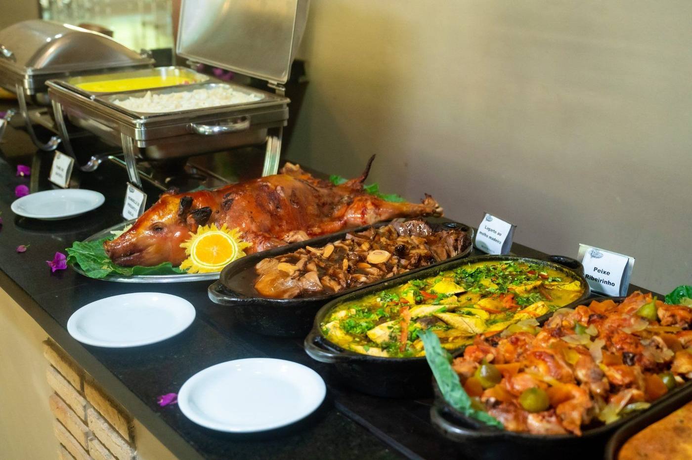 Pratos regionais no restaurante